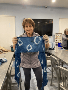 Indigo tie-dye scarf